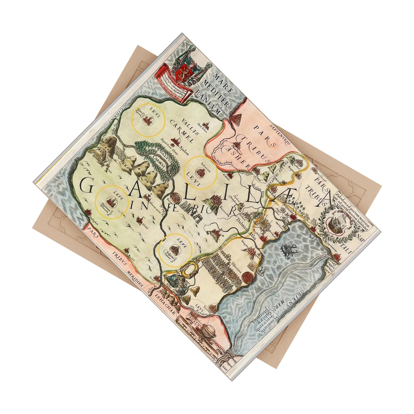 Galilee and the Twelve Tribes of Israel Vintage Map Ceramic Tile