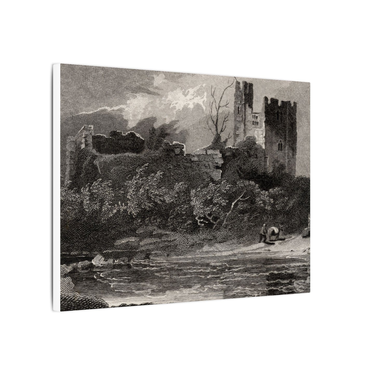 Newark Castle — Antique Engraving Canvas Art Print