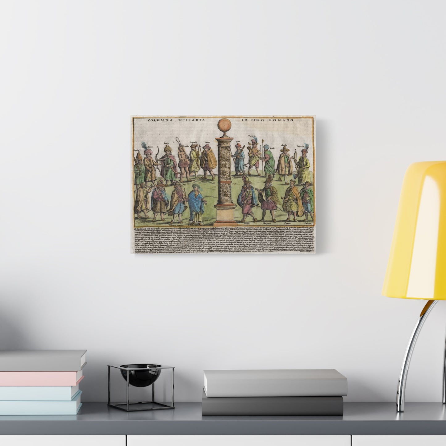 The Milestone Column in the Roman Forum Historic Art Canvas Print
