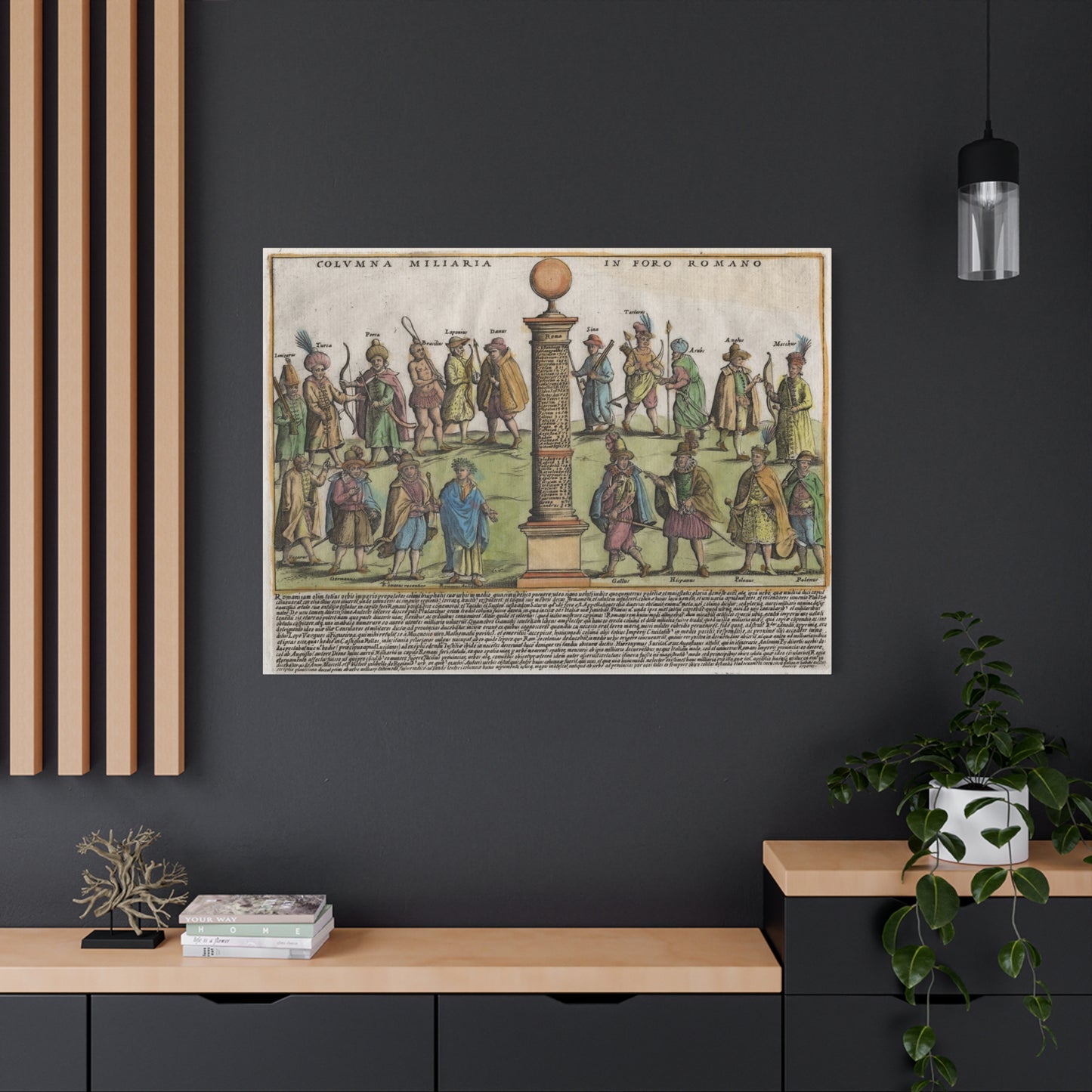 The Milestone Column in the Roman Forum Historic Art Canvas Print