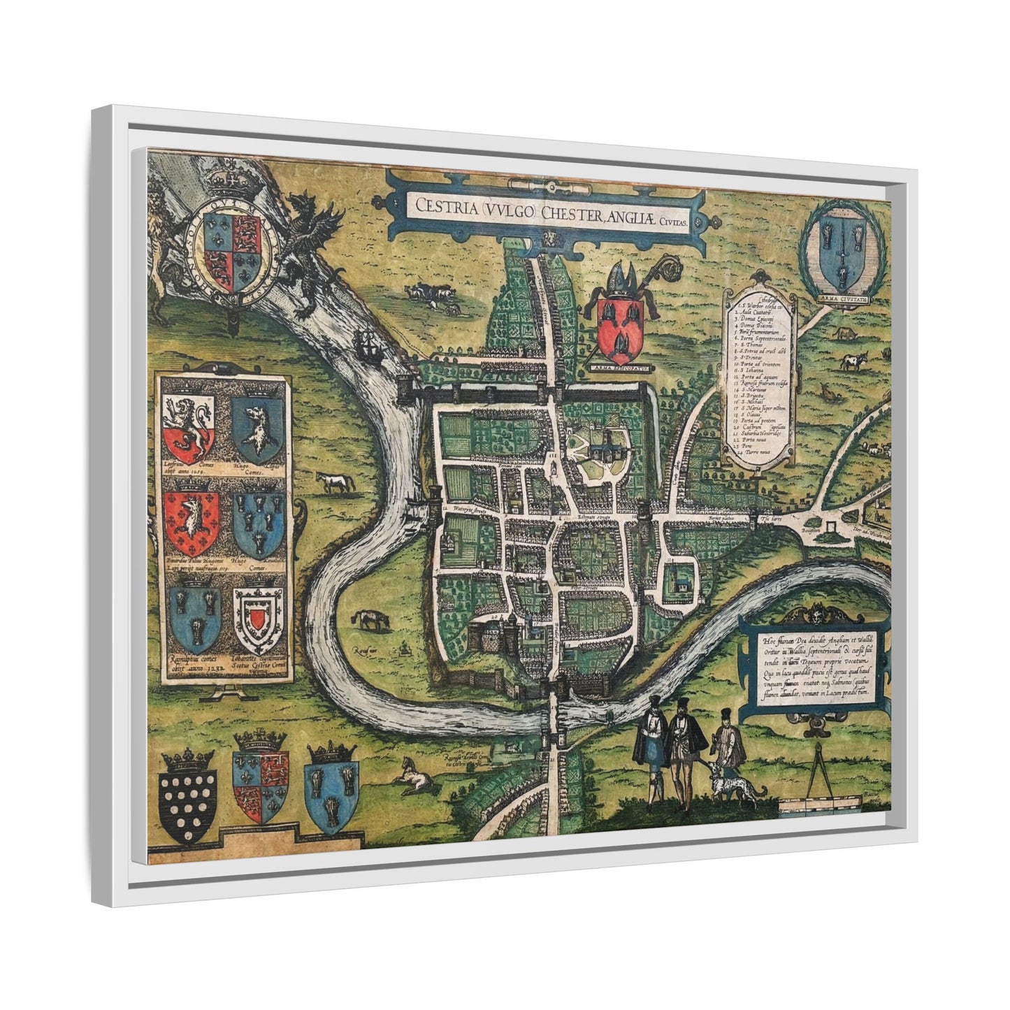Chester (Cestria), England from Braun & Hogenberg’s Civitates Orbis Terrarum Framed Map Art Print