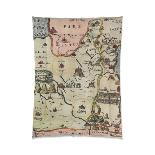 Galilee & the Twelve Tribes of Israel Vintage Map Comforter