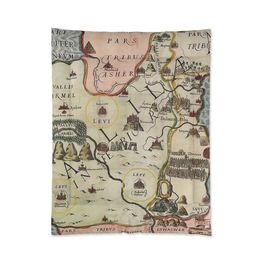 Galilee & the Twelve Tribes of Israel Vintage Map Comforter