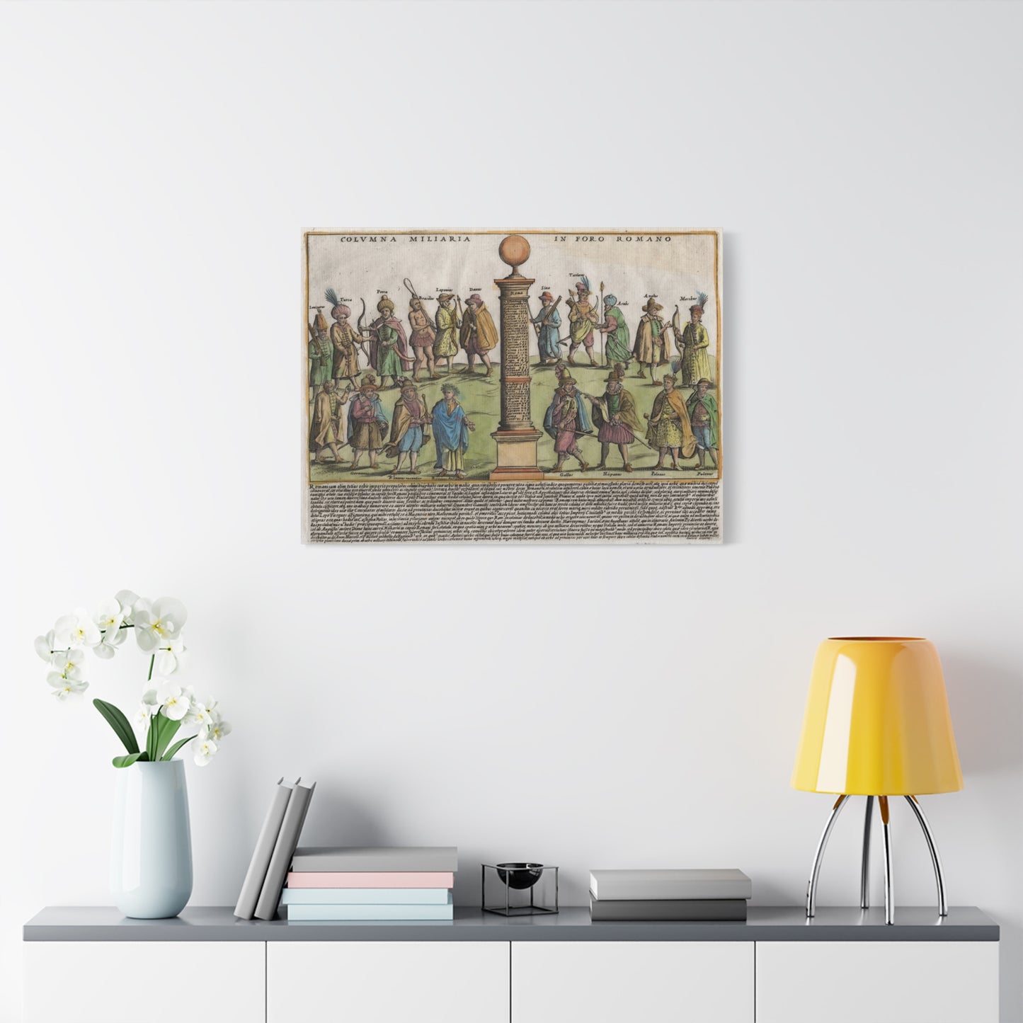 The Milestone Column in the Roman Forum Historic Art Canvas Print