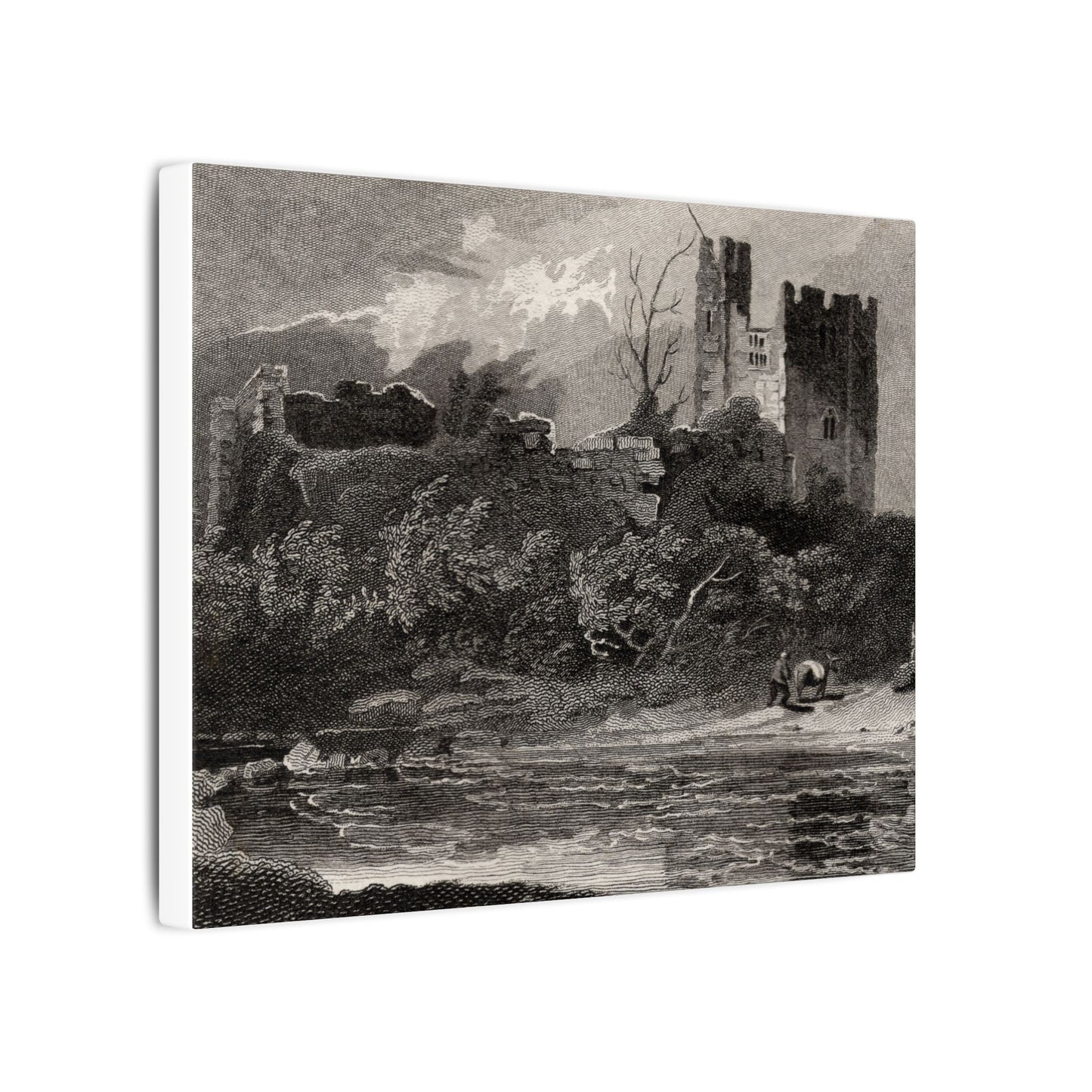 Newark Castle — Antique Engraving Canvas Art Print