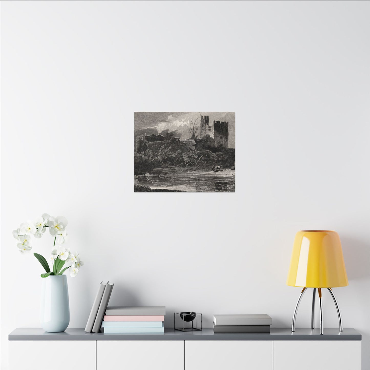 Newark Castle — Antique Engraving Canvas Art Print