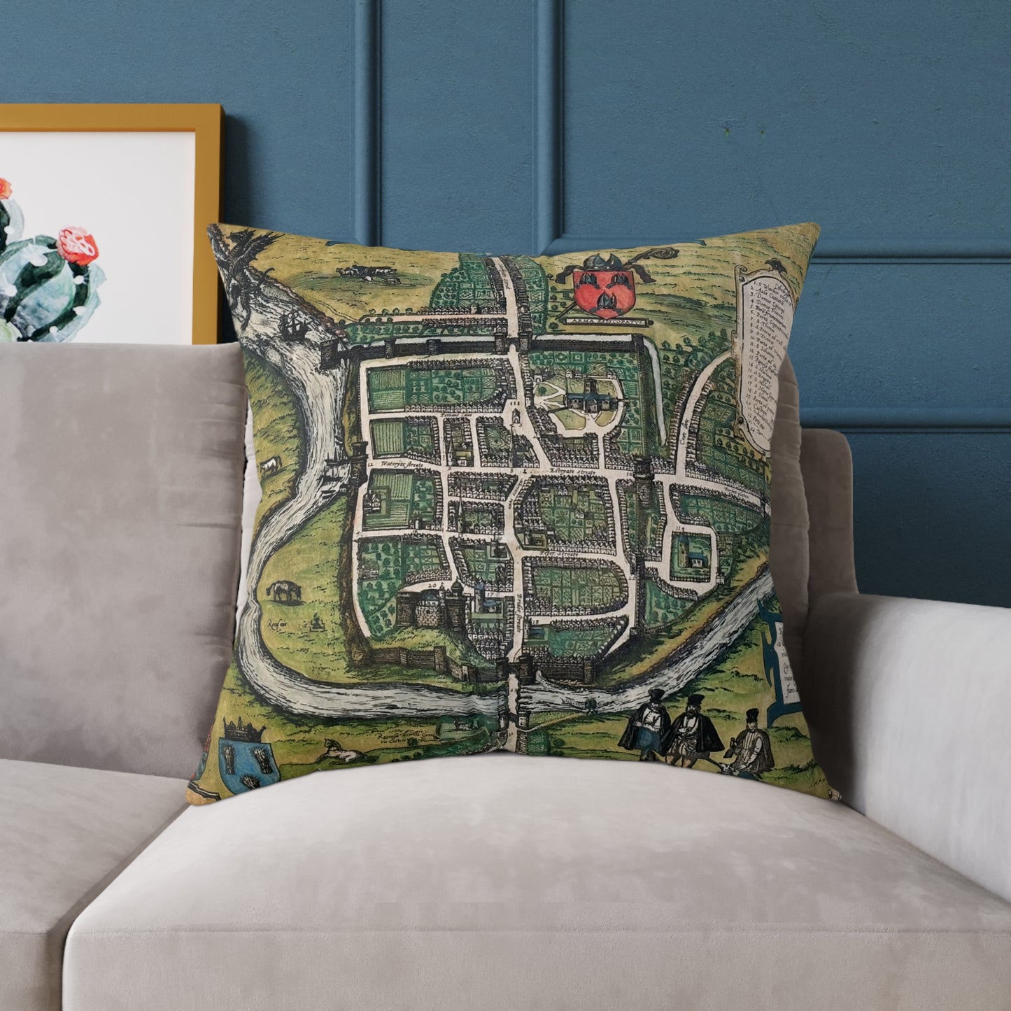 Chester (Cestria), England Map Design Pillow