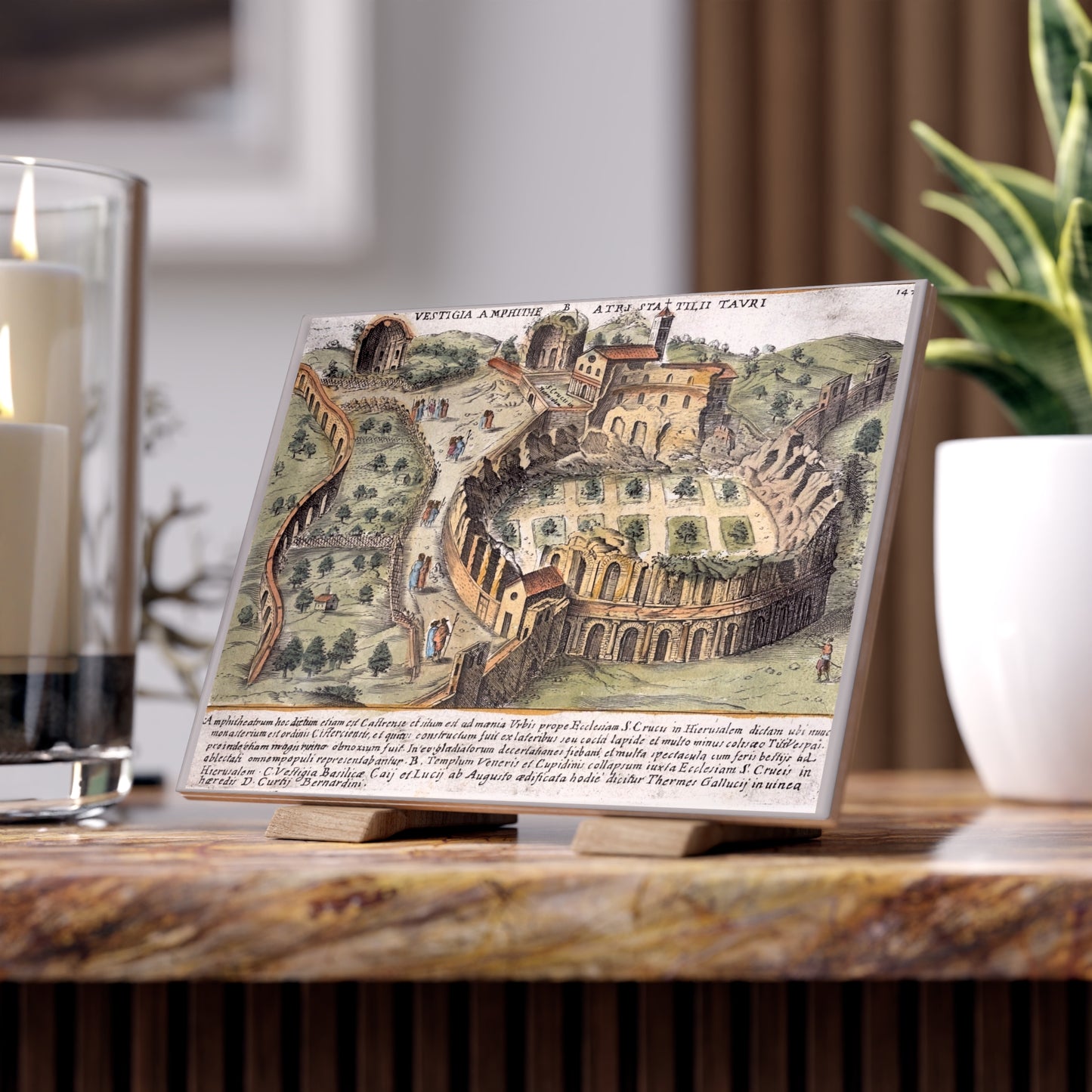 Ruins of Amphitheatrum Castrense in Rome Ceramic Art Tile
