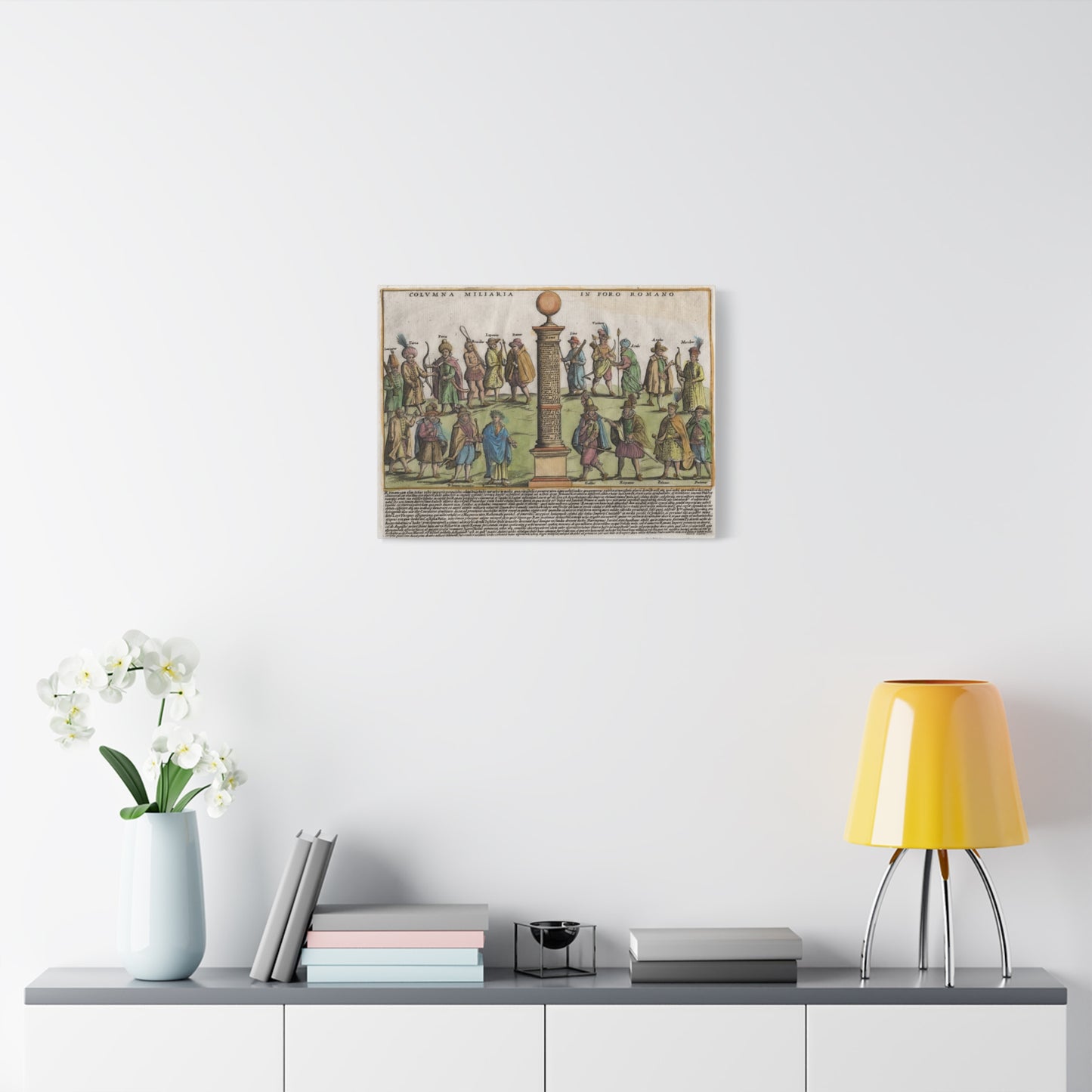 The Milestone Column in the Roman Forum Historic Art Canvas Print