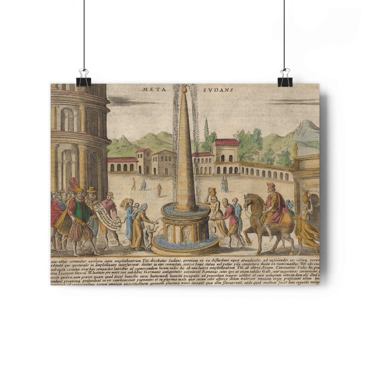 Meta Sudans near the Colosseum Vintage Art Print