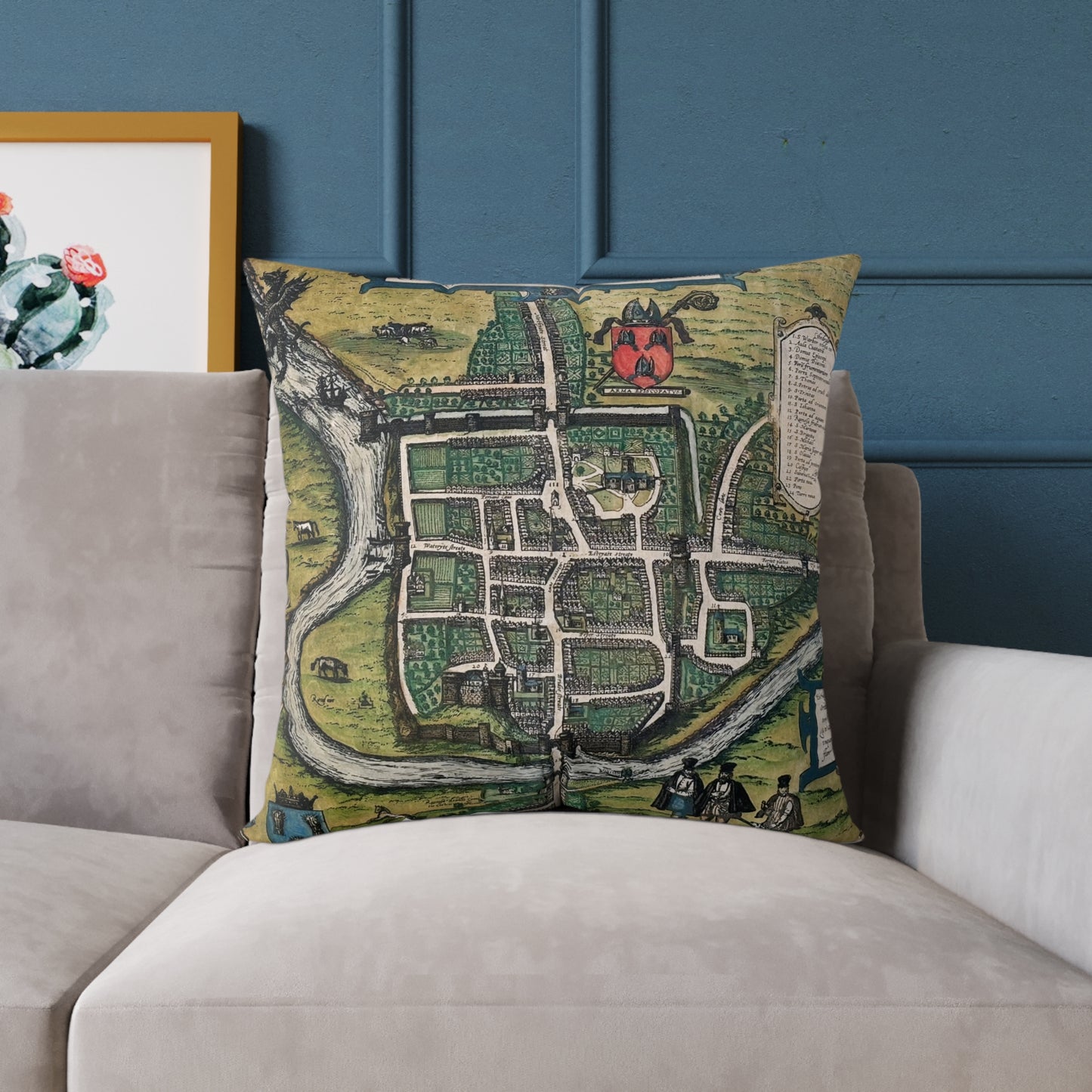Chester (Cestria), England Map Design Pillow