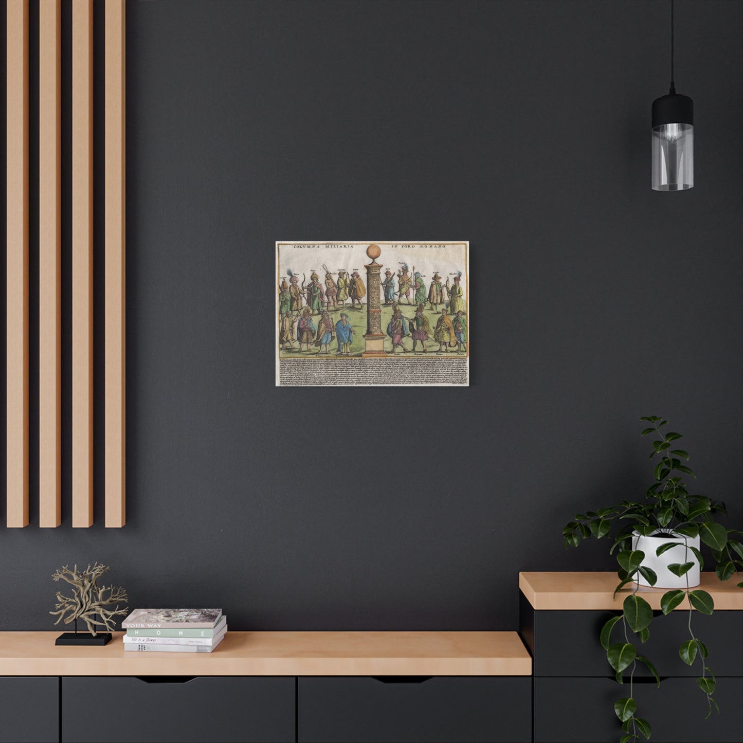 The Milestone Column in the Roman Forum Historic Art Canvas Print
