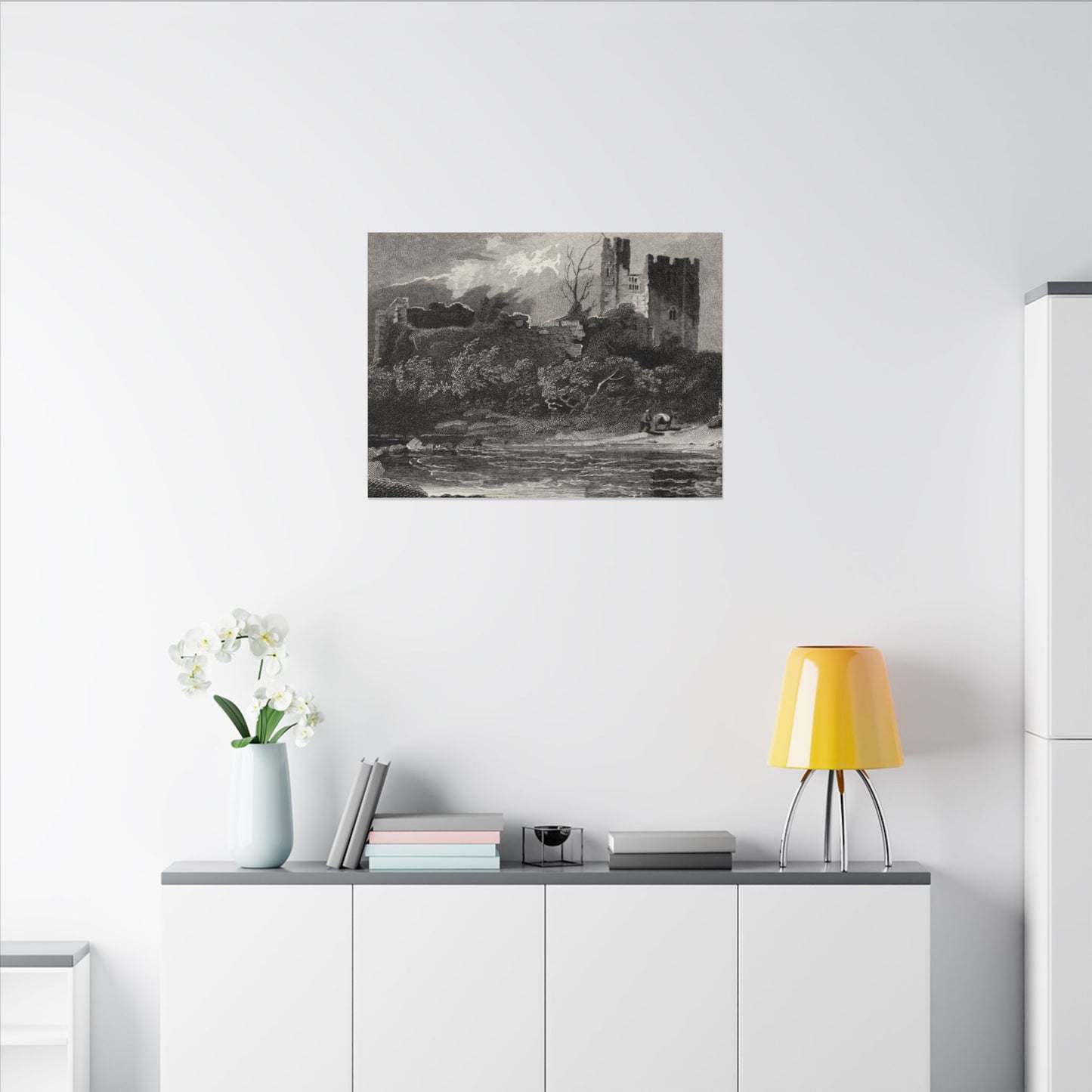 Newark Castle — Antique Engraving Canvas Art Print