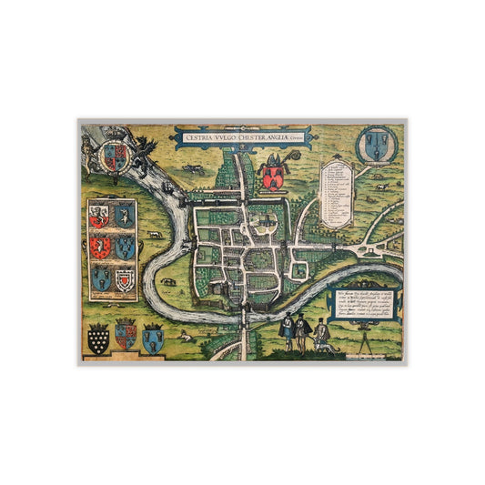 Chester (Cestria), England Vintage Map Ceramic Tile