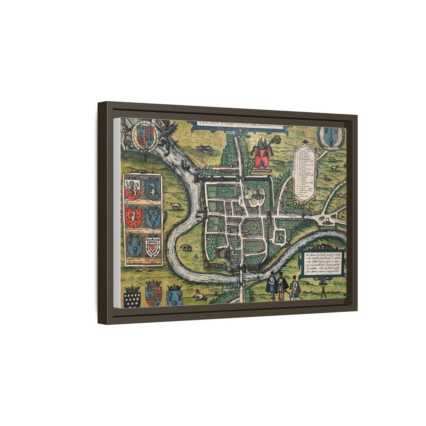 Chester (Cestria), England from Braun & Hogenberg’s Civitates Orbis Terrarum Framed Map Art Print
