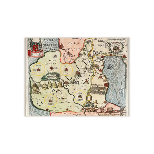 Galilee and the Twelve Tribes of Israel Vintage Map Ceramic Tile