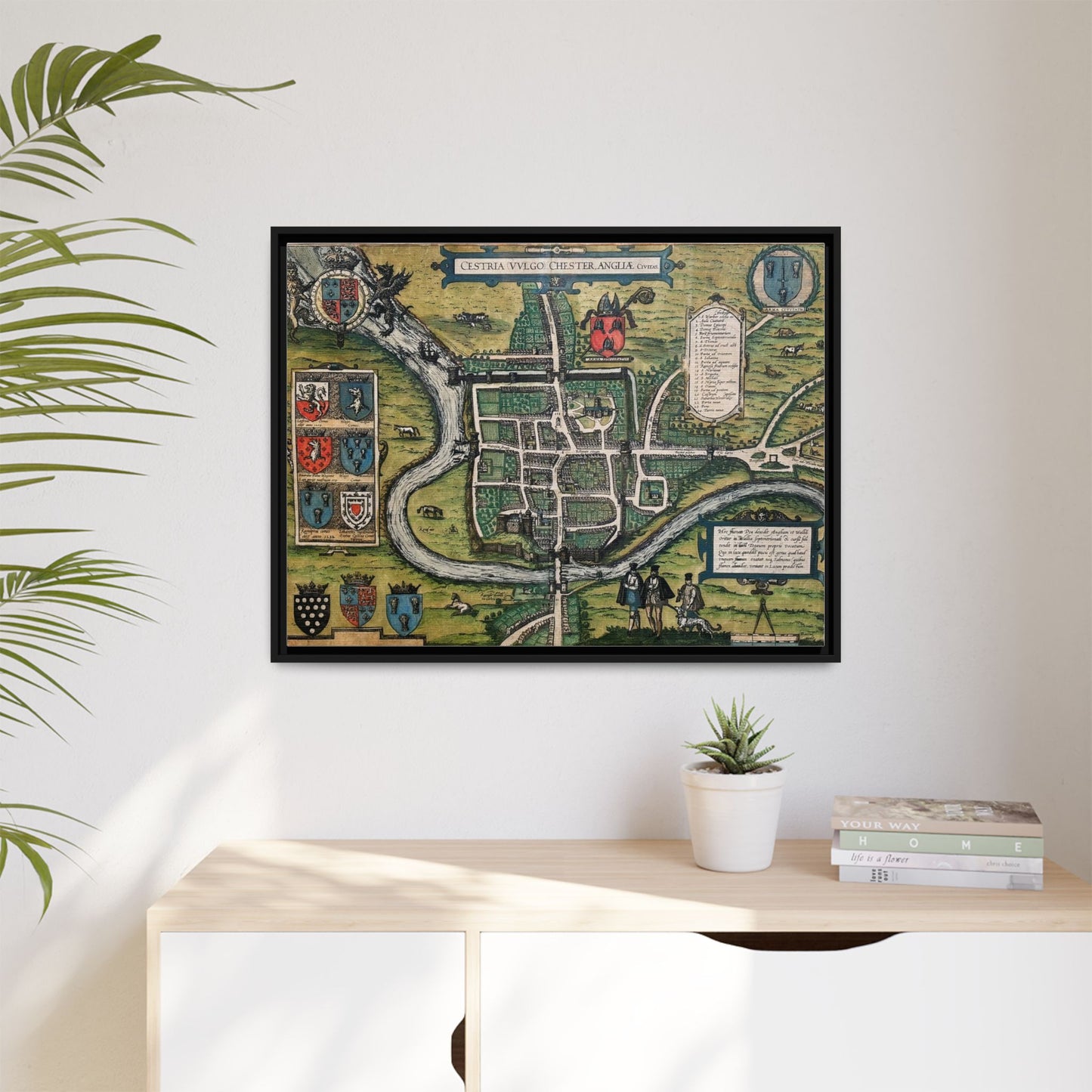 Chester (Cestria), England from Braun & Hogenberg’s Civitates Orbis Terrarum Framed Map Art Print