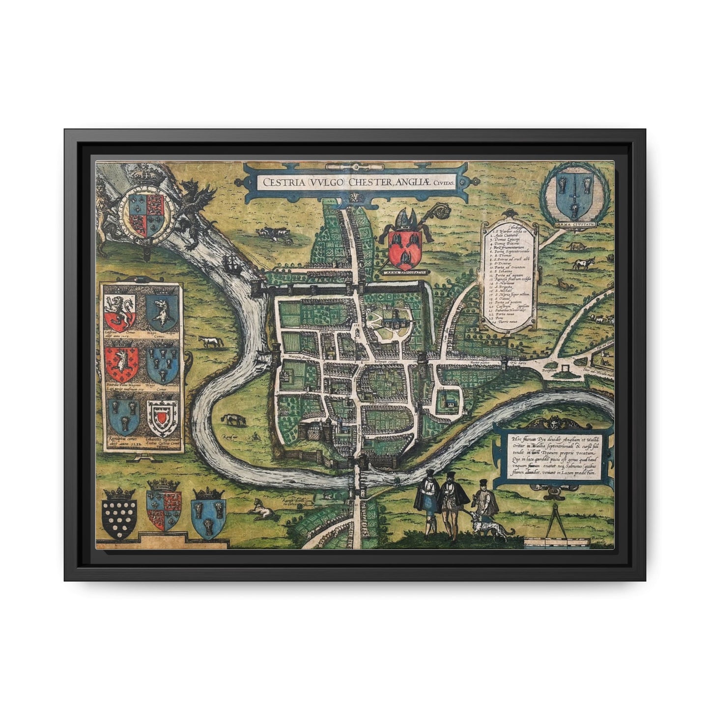 Chester (Cestria), England from Braun & Hogenberg’s Civitates Orbis Terrarum Framed Map Art Print