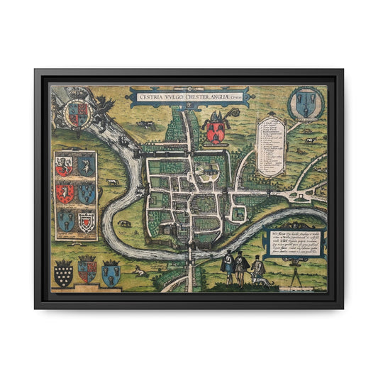 Chester (Cestria), England from Braun & Hogenberg’s Civitates Orbis Terrarum Framed Map Art Print