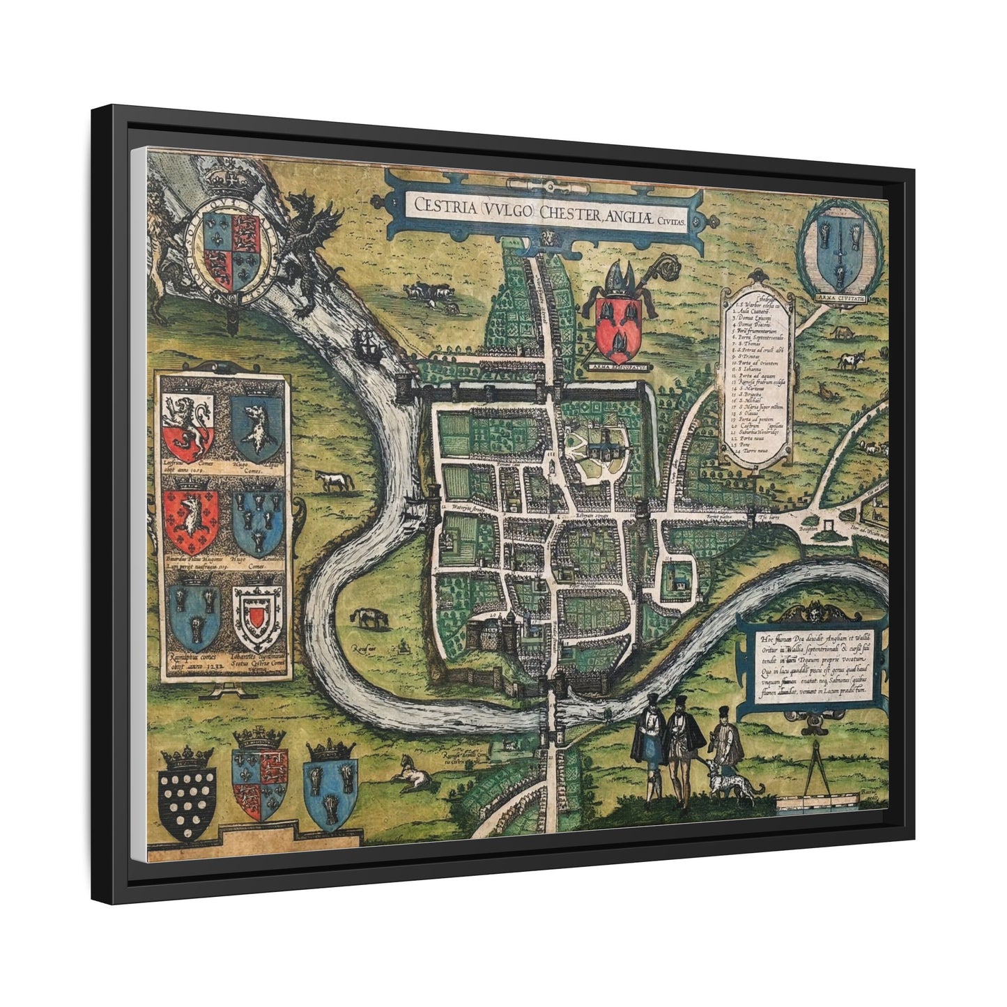 Chester (Cestria), England from Braun & Hogenberg’s Civitates Orbis Terrarum Framed Map Art Print
