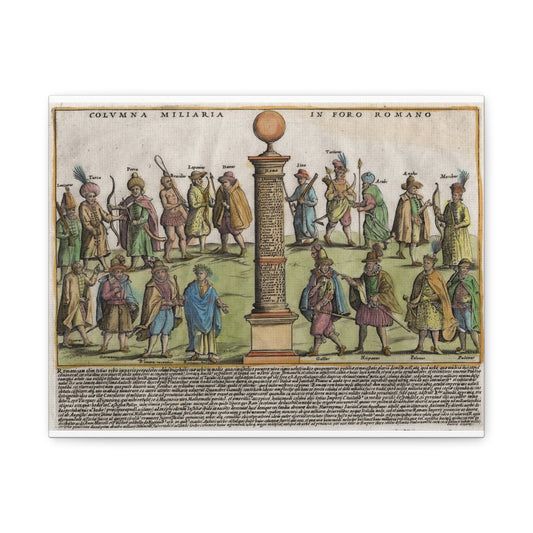 The Milestone Column in the Roman Forum Historic Art Canvas Print