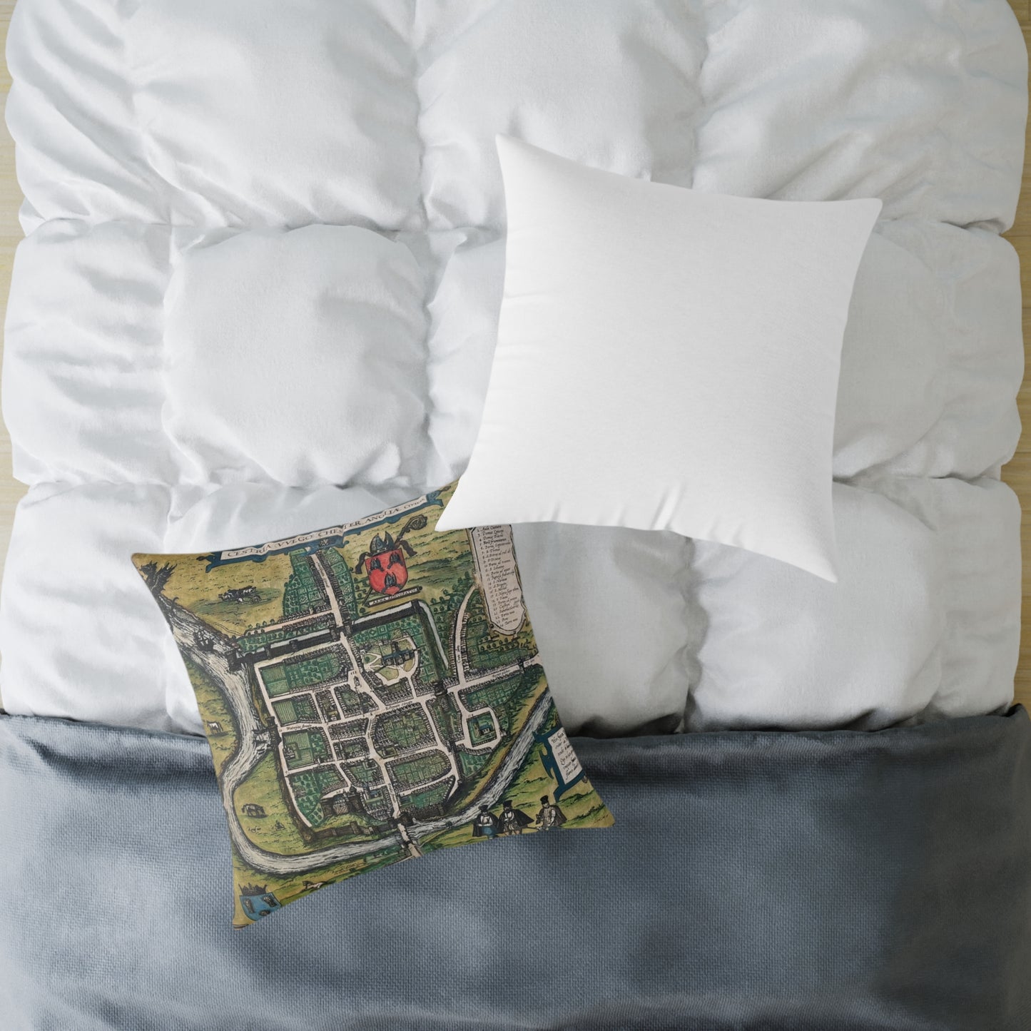 Chester (Cestria), England Map Design Pillow