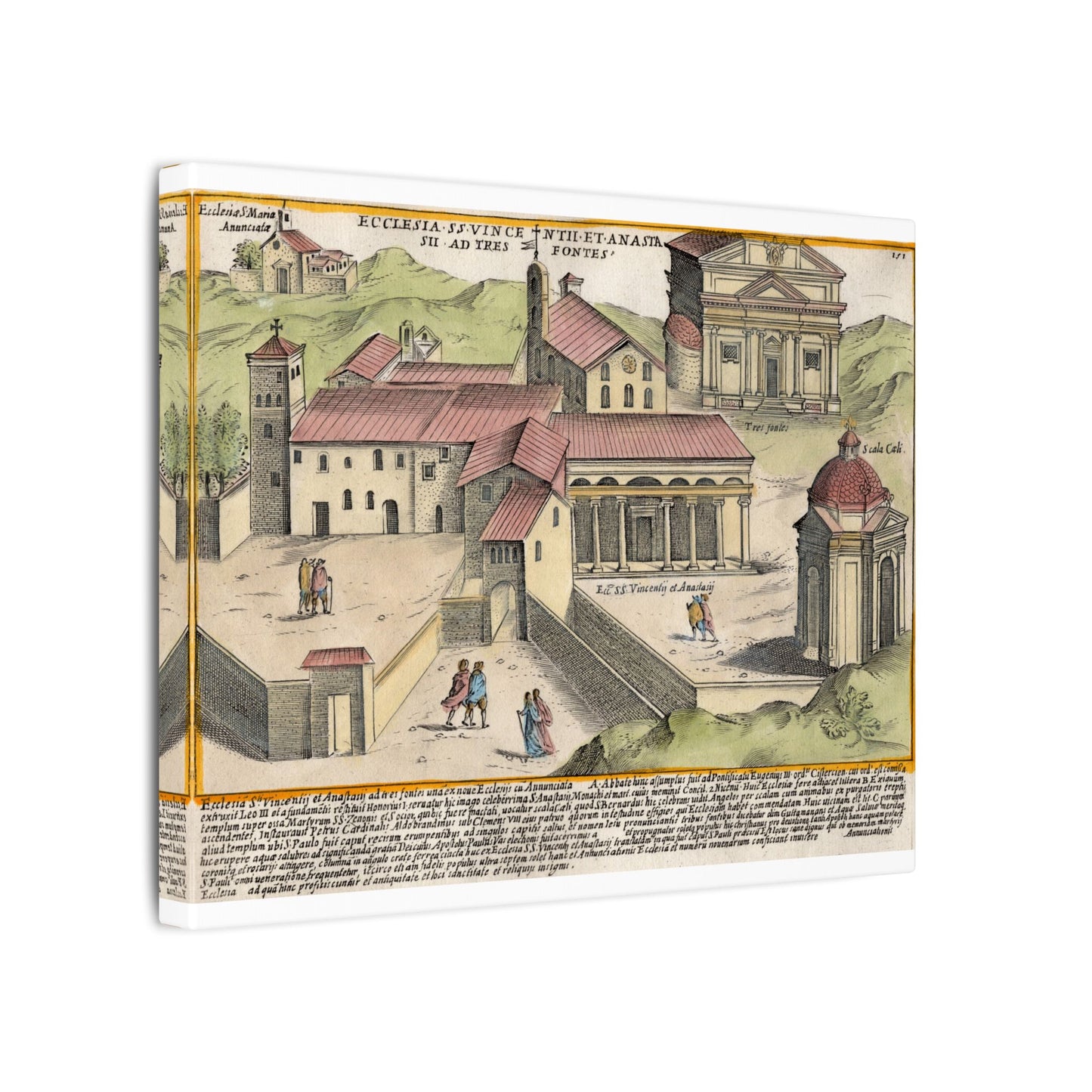 The Church of Saints Vincent and Anastasius at the Three Fountains Historic Canvas Wall Art