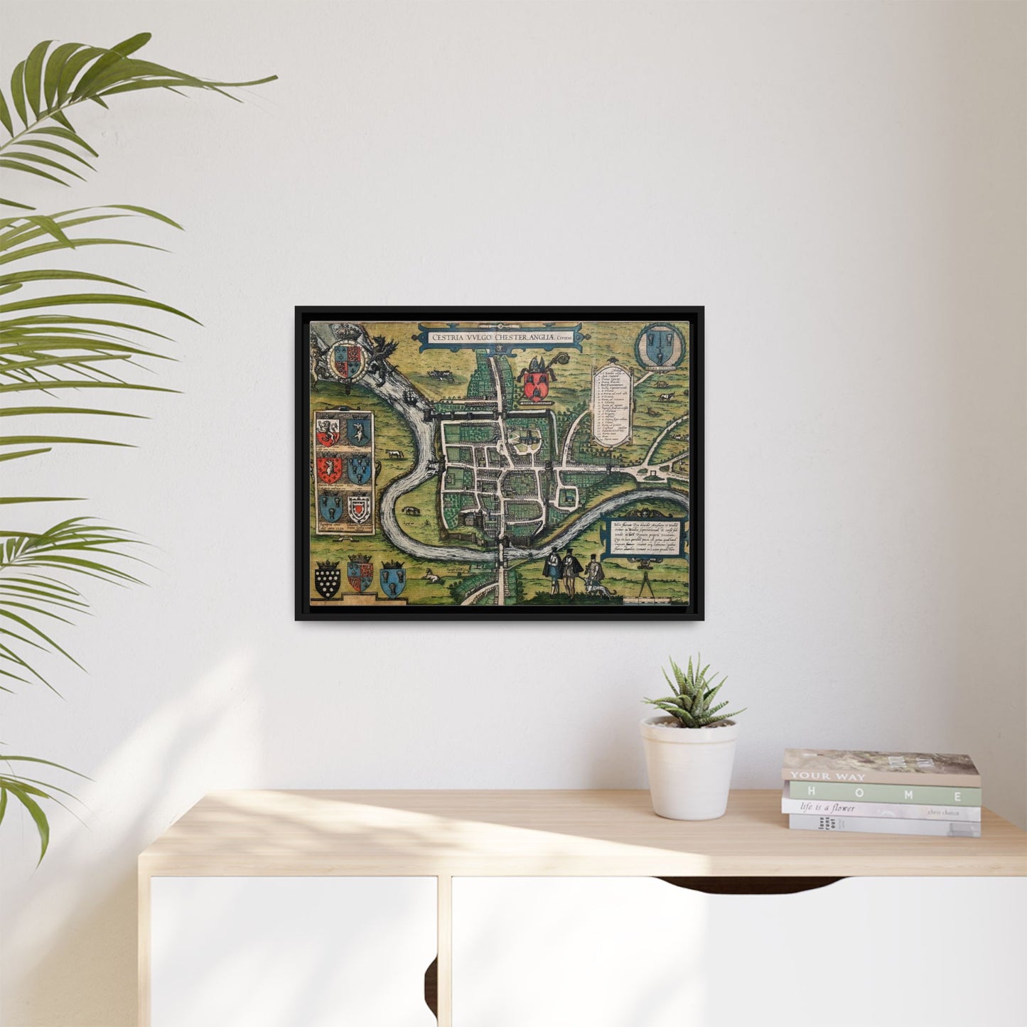 Chester (Cestria), England from Braun & Hogenberg’s Civitates Orbis Terrarum Framed Map Art Print