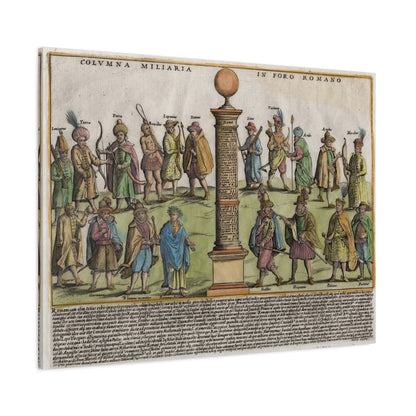The Milestone Column in the Roman Forum Historic Art Canvas Print