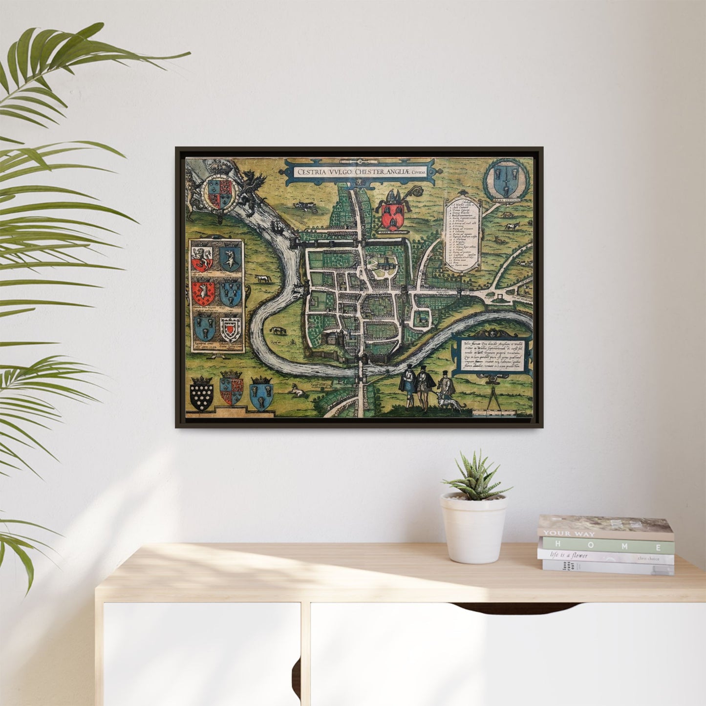 Chester (Cestria), England from Braun & Hogenberg’s Civitates Orbis Terrarum Framed Map Art Print