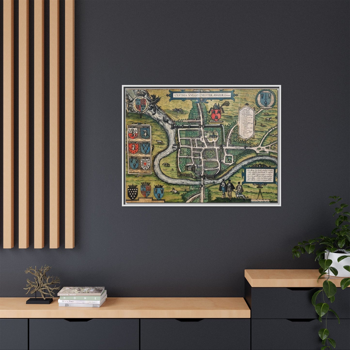 Chester (Cestria), England from Braun & Hogenberg’s Civitates Orbis Terrarum Framed Map Art Print