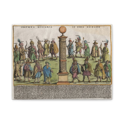 The Milestone Column in the Roman Forum Historic Art Canvas Print