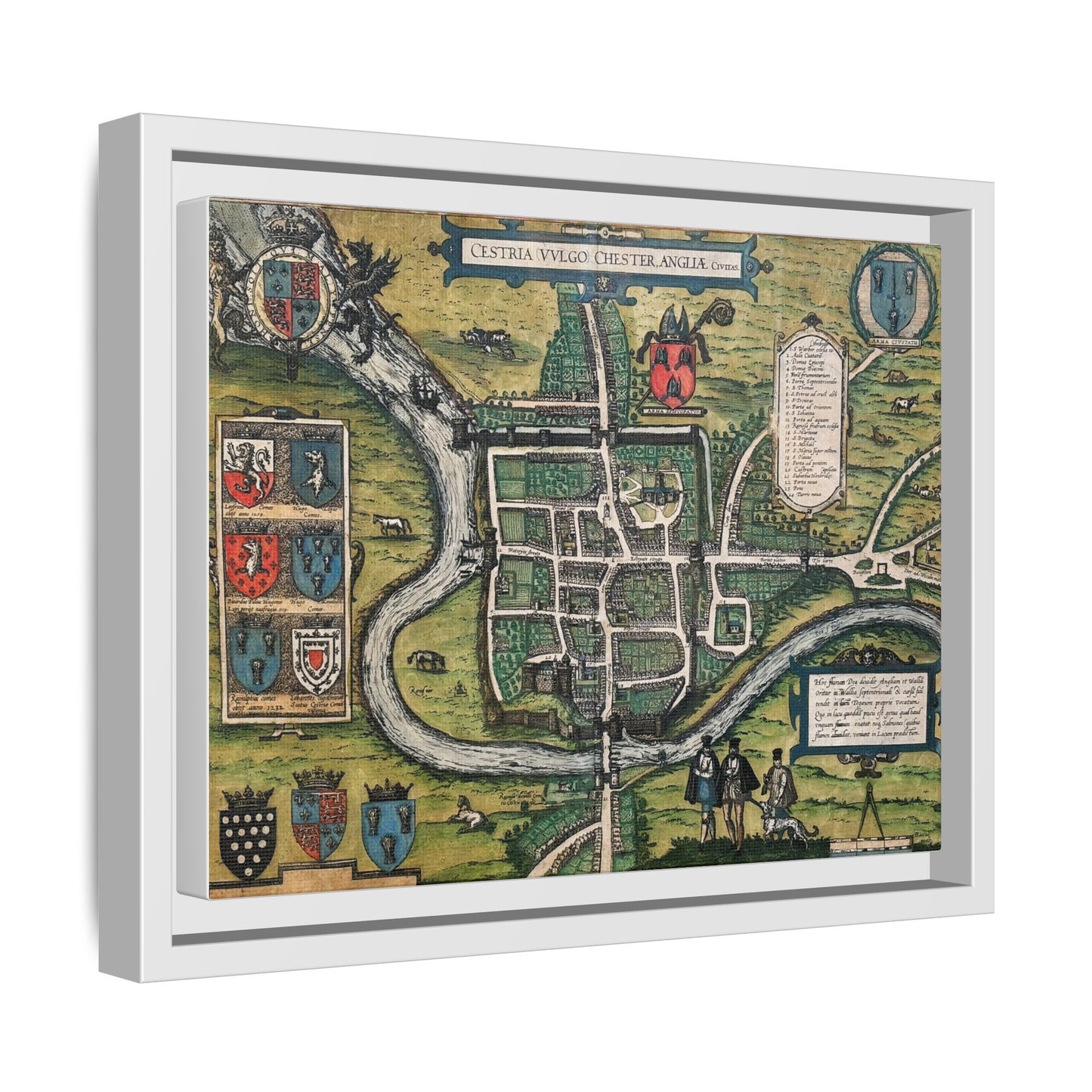 Chester (Cestria), England from Braun & Hogenberg’s Civitates Orbis Terrarum Framed Map Art Print