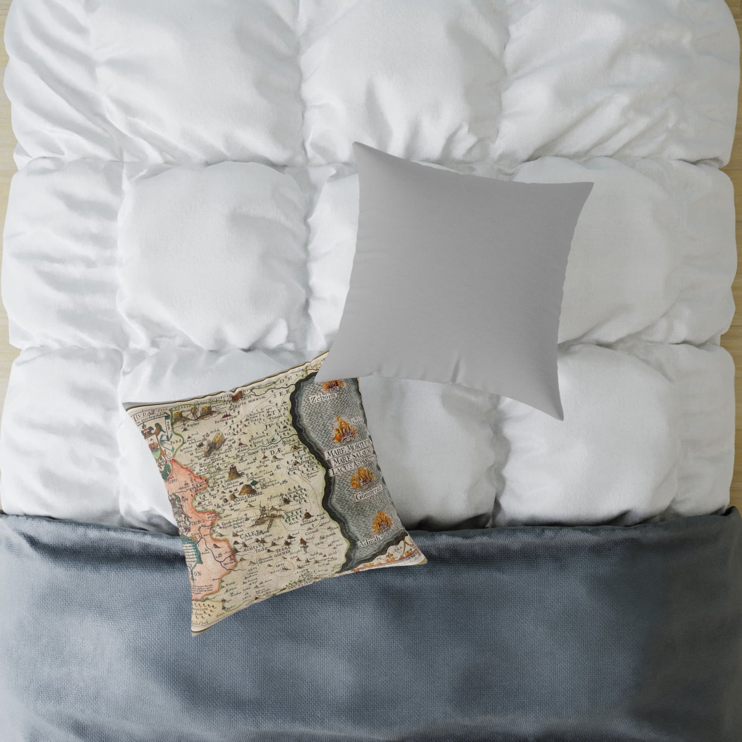 Tribes of Judah & Simeon with the Dead Sea Vintage Map Pillow - Biblical Cartography