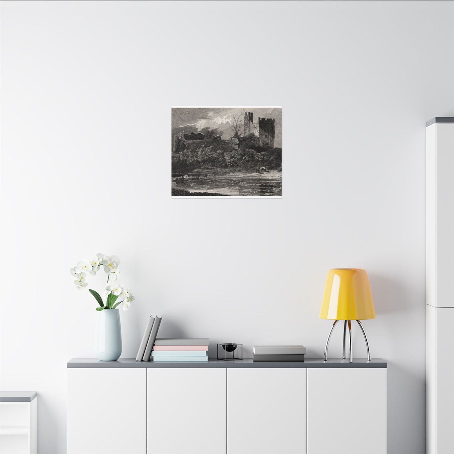 Newark Castle — Antique Engraving Canvas Art Print