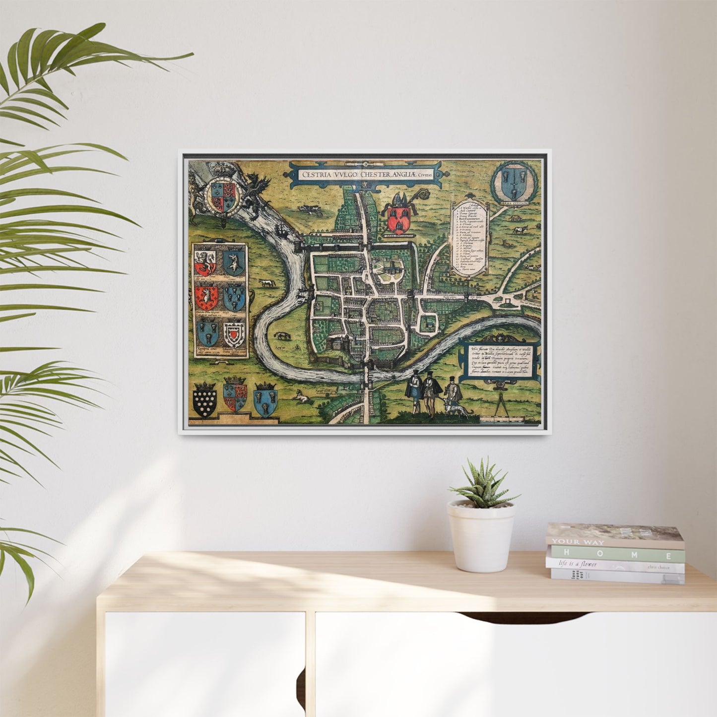 Chester (Cestria), England from Braun & Hogenberg’s Civitates Orbis Terrarum Framed Map Art Print