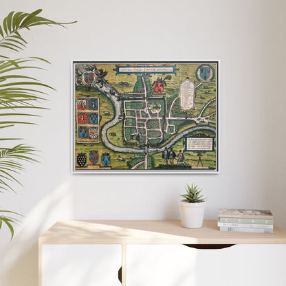 Chester (Cestria), England from Braun & Hogenberg’s Civitates Orbis Terrarum Framed Map Art Print