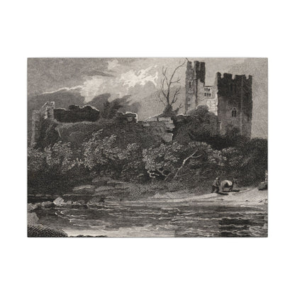 Newark Castle — Antique Engraving Canvas Art Print