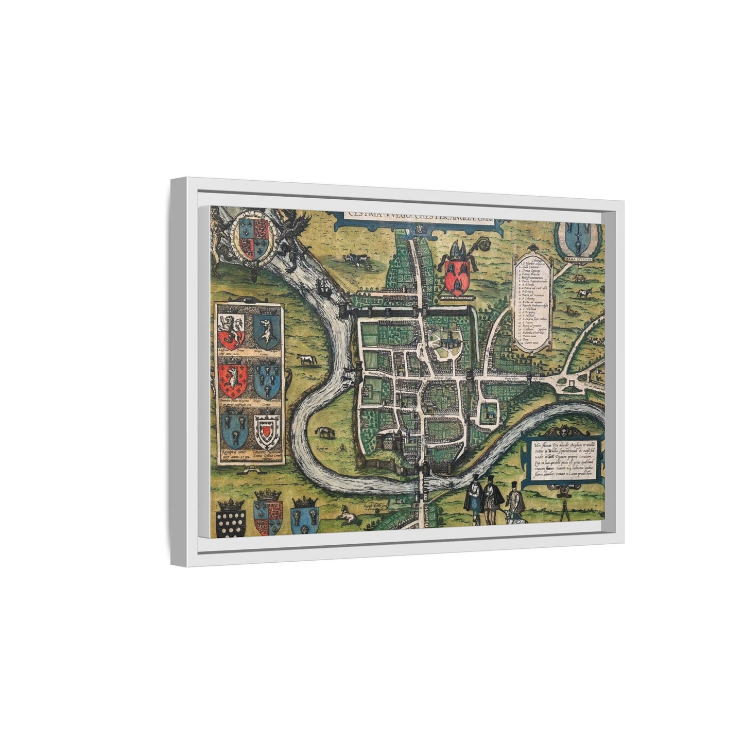 Chester (Cestria), England from Braun & Hogenberg’s Civitates Orbis Terrarum Framed Map Art Print