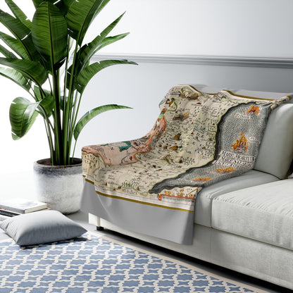 Tribes of Judah & Simeon with the Dead Sea Vintage Map Fleece Blanket