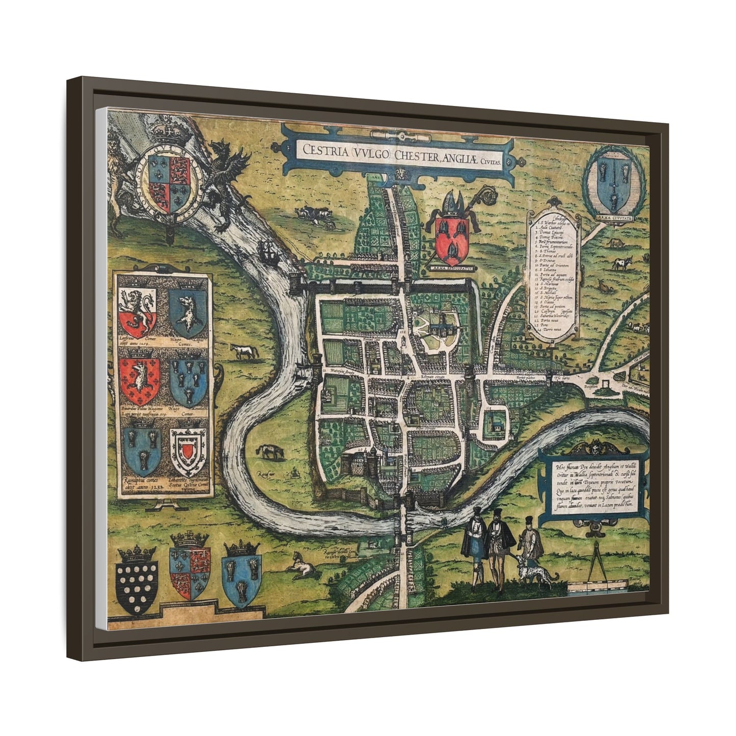 Chester (Cestria), England from Braun & Hogenberg’s Civitates Orbis Terrarum Framed Map Art Print