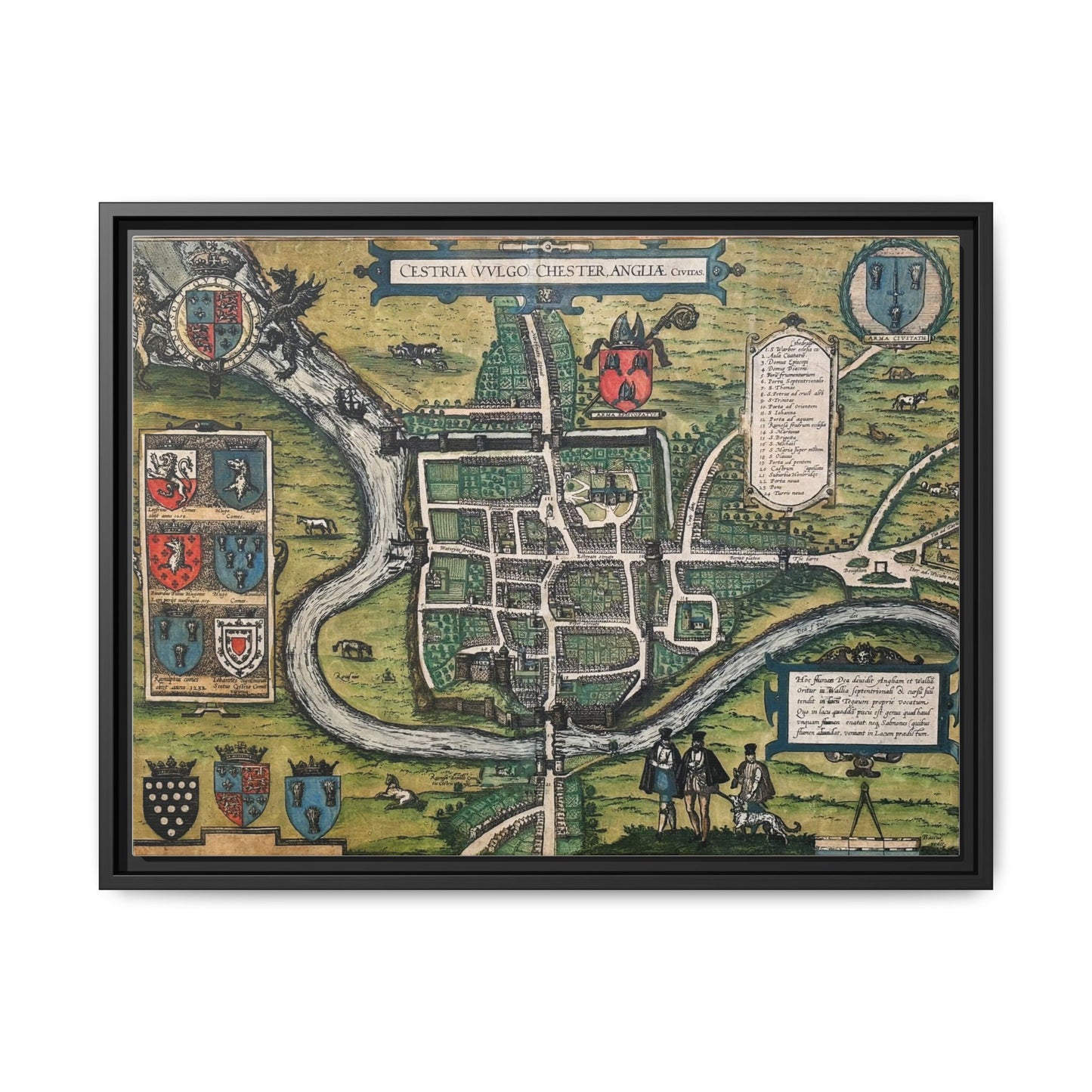 Chester (Cestria), England from Braun & Hogenberg’s Civitates Orbis Terrarum Framed Map Art Print