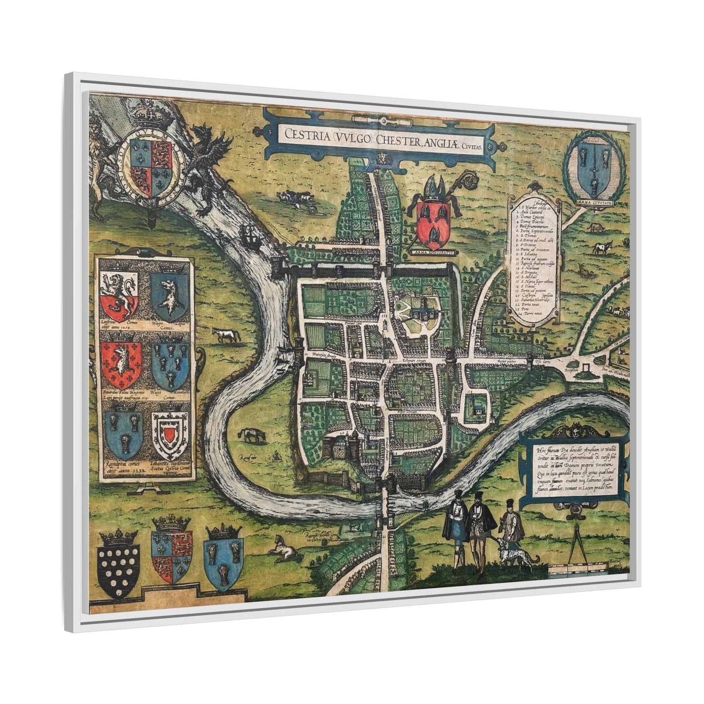 Chester (Cestria), England from Braun & Hogenberg’s Civitates Orbis Terrarum Framed Map Art Print