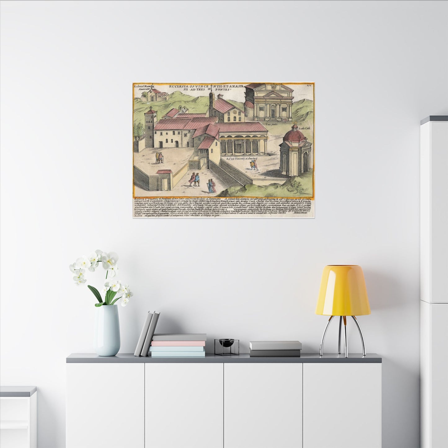 The Church of Saints Vincent and Anastasius at the Three Fountains Historic Canvas Wall Art