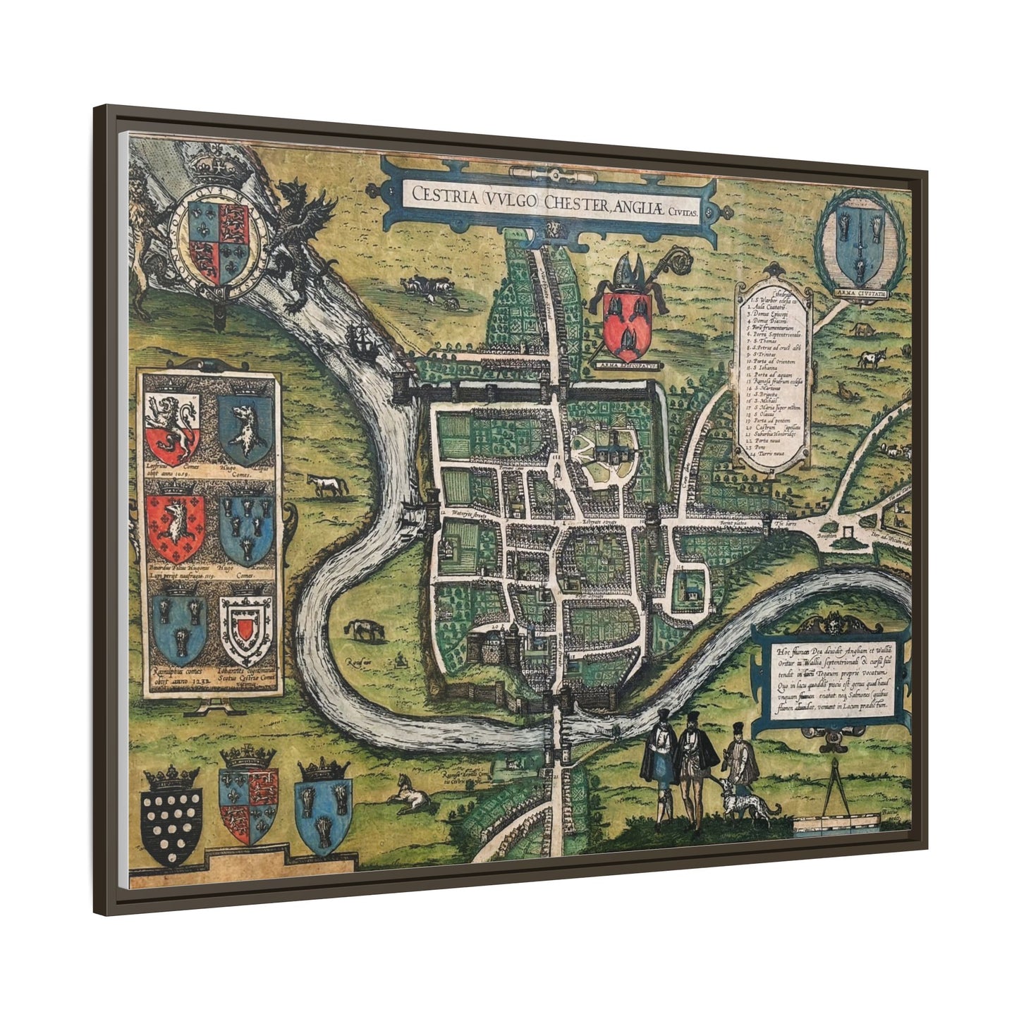 Chester (Cestria), England from Braun & Hogenberg’s Civitates Orbis Terrarum Framed Map Art Print