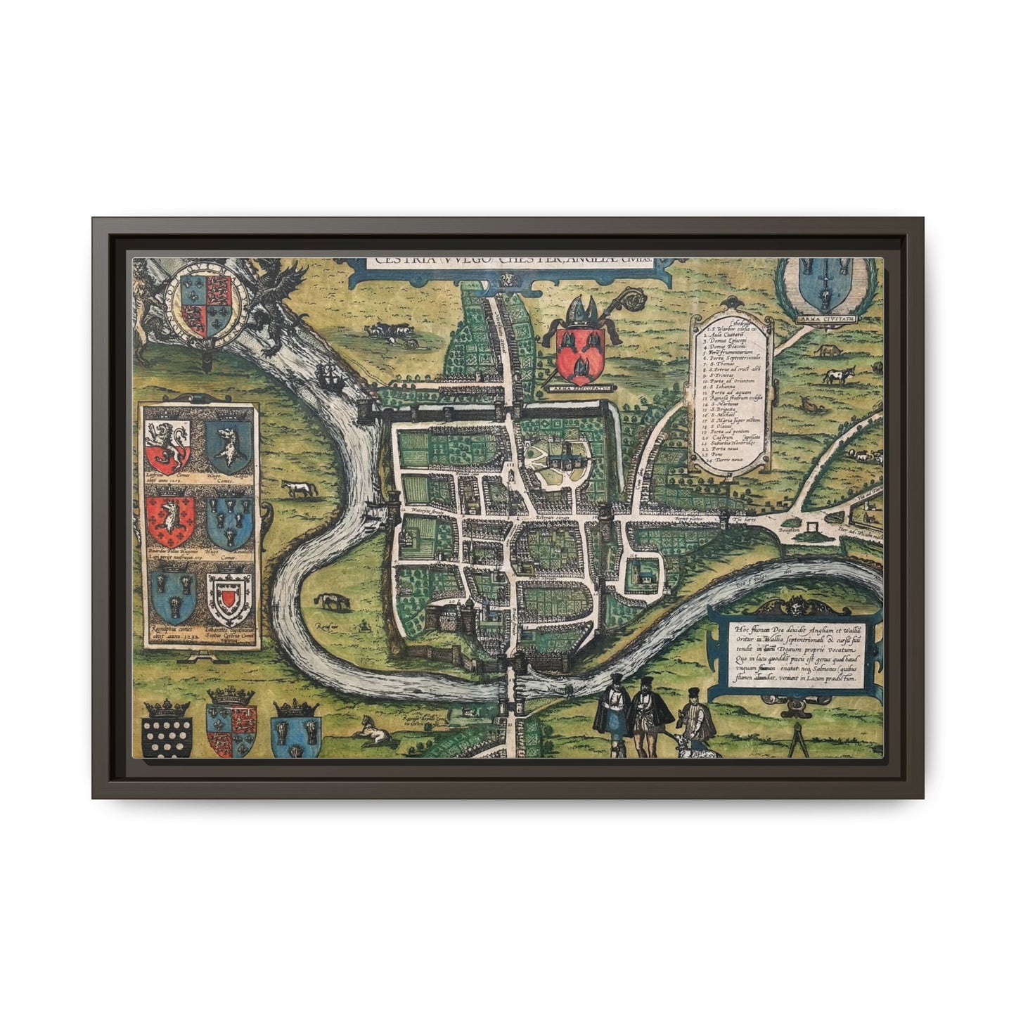 Chester (Cestria), England from Braun & Hogenberg’s Civitates Orbis Terrarum Framed Map Art Print