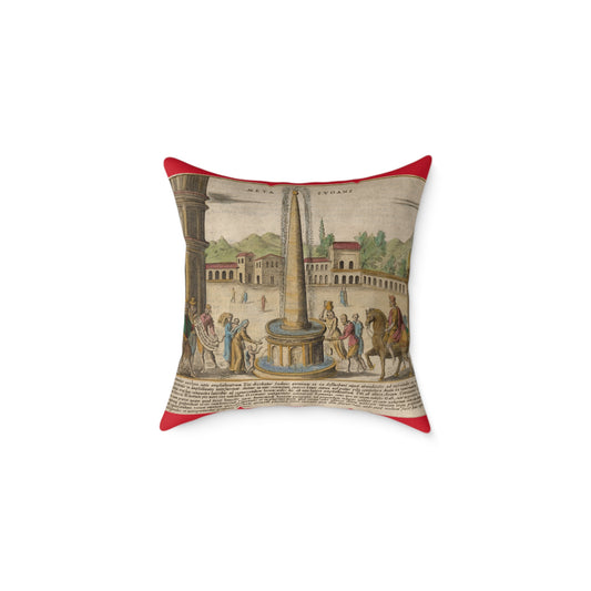 Meta Sudans near Colosseum Vintage-Inspired Square Pillow