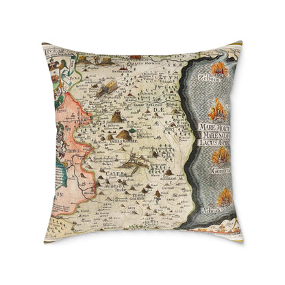 Tribes of Judah & Simeon with the Dead Sea Vintage Map Pillow - Biblical Cartography