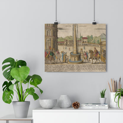 Meta Sudans near the Colosseum Vintage Art Print