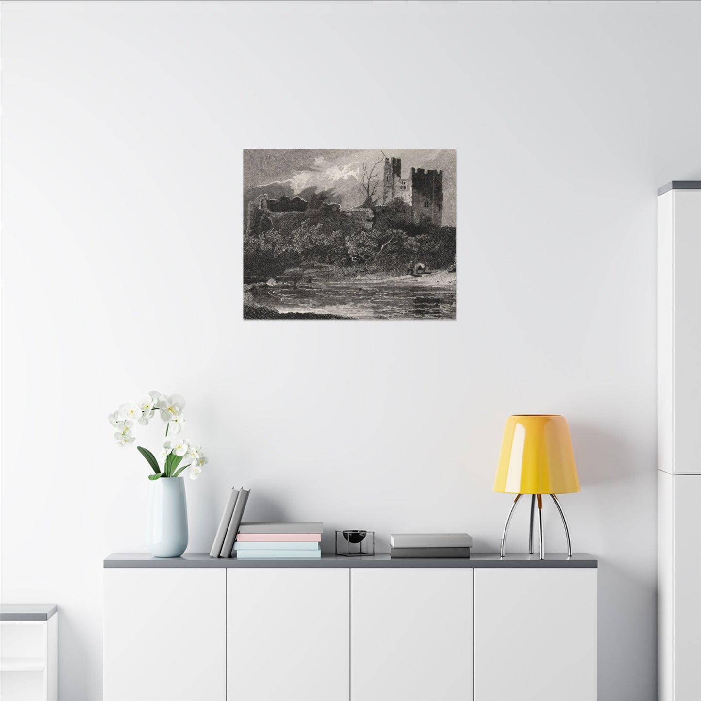 Newark Castle — Antique Engraving Canvas Art Print